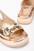 Cisela Rose Gold Parlak Cilt Toka Detaylı Sandalet - 4