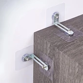 Periboia 1Adet Çivisiz Ayarlanabilir Eşya Sabitleyici Aparat Dolap Çekmece Komodin Duvarı Delmeden Kullanım - 5