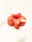 Periboia Narçiçeği Lotus Çiçek Parlak Akrilik Kadın Vintage Mandal Toka - 4