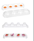 Periboia Silikon Tabanlı 4 Bölmeli Şeffaf Buz Kalıbı Yuvarlak Buzluk thumbnail 4