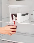 Periboia Beyaz Buzdolabı İçi Musluklu Ayaklı Su -Limonata - İçecek Sebili Piknik Bidonu 4 LT thumbnail 4