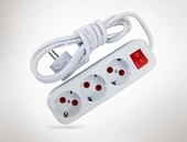 Periboia 7 Mt Kablolu Anahtarlı 3 lü Topraklı Grup Priz - 1