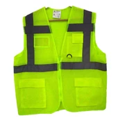 Periboia Fileli Cepli Reflektörlü İkaz Yeleği - Mühendis ( XL beden) - Sarı - 1