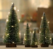 Periboia Yılbaşı Ağacı - Masa Ağacı Kütüklü 10 Cm - 5