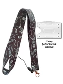 İskelet Kart Askısı Yaka Kartı Boyun Askı İpi Telefon Askısı Yatay Dikey Kart Koruyucu - 1