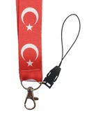 Türk Bayrağı Geniş Kart Askısı Yaka Kartı Boyun Askı İpi Telefon Askısı Yatay Dikey Kart Koruyucu - 3