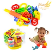 Periboia Rakam ve Geometrik Şekil Kalıplı Buğday Unu Oyun Hamuru Seti - 1