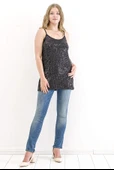 Büyük Beden Zara Payet Abiye Bluz KL5007 Siyah - 4