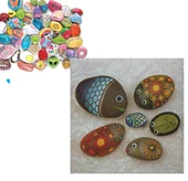 Periboia Taş Boyama El Beceri Seti Taş - Boya - Fırça Seti-El Sanatı - 5