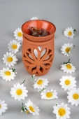Periboia Lotus Çiçeği  El Yapımı Çömlek Buhurdanlık Tütsülük - 1