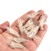 Valkyrie 12 Adet Fosforlu Kancalı Silikon Karides Olta Yem Sahte Yapay İğneli Balık Yemi Beyaz - 7