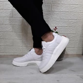 Bestof 544 Beyaz Fuspetli Kalın Tabanlı Spor Ayakkabı - 6