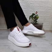 Bestof 544 Beyaz Fuspetli Kalın Tabanlı Spor Ayakkabı - 3