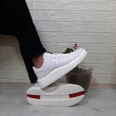 Bestof 544 Beyaz Fuspetli Kalın Tabanlı Spor Ayakkabı - 2