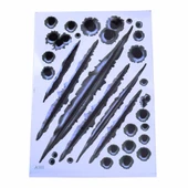 Periboia Araç Sticker Mermi ve Oto Sticker Yara Şeklinde 3D - 5