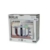 Bonera Berlin Silver 22x12 cm Derin Çelik Tencere - 1
