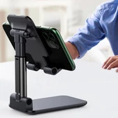 Periboia Universal Taşınabilir Cep Telefonu Standı Masaüstü Siyah Katlanabilir Telefon Tutucu - 3