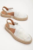 Sirena Beyaz Triko Hasır Detaylı Espadril - 1