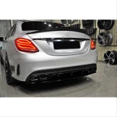W205 C SERISI IÇIN C63 SIYAH DIFÜZÖR & EGZOZ SETI (AMG SEDAN)  - SIYAH EGZOZ ILE - 5