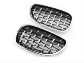 5 SERISI E60 2004-2009 IÇIN UYUMLU DIAMOND PANJUR (BÖBREK) KROM ÇERÇEVE thumbnail 4