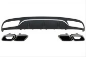 W205 C SERİSİ (AMG SEDAN) İÇİN C63 GÖRÜNÜM  DİFÜZÖR (MAT GRİ ÇİZİGİLİ )  VE EGZOZ SETİ - 1