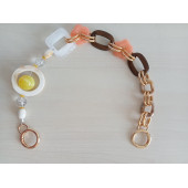 Renkli, Uçları Yaylı Halkalı Akrilik Boncuklu Çanta Sapı - 2