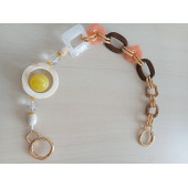 Renkli, Uçları Yaylı Halkalı Akrilik Boncuklu Çanta Sapı - 3