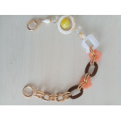 Renkli, Uçları Yaylı Halkalı Akrilik Boncuklu Çanta Sapı - 4