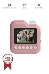 Torima TRM-CMR15 Pembe Dijital Video Kayıt Fotoğraf Çocuk Kamerası Anlık Termal Resim Kağıt Baskılı Yazıcı - 1