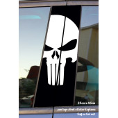 iskelet kafa - yan kapı direk kaplama folyosu - 2 adet sol sağ sticker set - 1