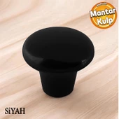 Mantar Düğme Sert Plastik Siyah Dolap Mobilya Mutfak Dolabı Çekmece Dolap Kapak Kulpu Kulbu Kulp - 1