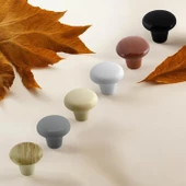 Mantar Düğme Sert Plastik Beyaz Dolap Mobilya Mutfak Dolabı Çekmece Dolap Kapak Kulpu Kulbu Kulp thumbnail 7