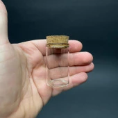 20ML MANTAR TIPALI CAM ŞİŞE - 20 CC GENİŞ AĞIZLI MANTAR TIPALI CAM ŞİŞE 30x50 MM x 10 Adet thumbnail 1