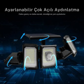 TechTic 300LED Solar Güneş Enerjili Bahçe Duvar Lambası Kumandalı Sensörlü 3 Modlu Geniş Açılı Lamba - 5