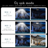 TechTic 300LED Solar Güneş Enerjili Bahçe Duvar Lambası Kumandalı Sensörlü 3 Modlu Geniş Açılı Lamba - 6