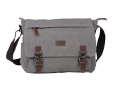Bagacar Orjinal Kanvas Kumaş Laptop Bölmeli Unisex Çapraz Çanta Bej - 2