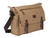 Bagacar Orjinal Kanvas Kumaş Laptop Bölmeli Unisex Çapraz Çanta Bej - 1