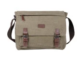 Bagacar Orjinal Kanvas Kumaş Laptop Bölmeli Unisex Çapraz Çanta Yeşil - 3