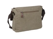 Bagacar Orjinal Kanvas Kumaş Laptop Bölmeli Unisex Çapraz Çanta Yeşil - 5