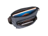 Bagacar Orjinal Kanvas Kumaş Laptop Bölmeli Unisex Çapraz Çanta Siyah - 4
