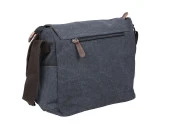 Bagacar Orjinal Kanvas Kumaş Laptop Bölmeli Unisex Çapraz Çanta Siyah - 5