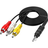 AV KABLO 3RCA AUX 3.5MM KISA JACK (TÜPLÜ TVYE HD UYDU BAĞLAR) - 1