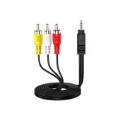 AV KABLO 3RCA AUX 3.5MM KISA JACK (TÜPLÜ TVYE HD UYDU BAĞLAR) - 3