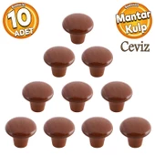 Mantar Düğme Sert Plastik Kulp Ceviz Mobilya Çekmece Mutfak Dolabı Dolap Kapak Kulpu Kulbu 10 ADET thumbnail 1