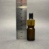 5 Ml Amber Cam Damlalıklı Şişe , Gold Metalik Kapak , 5 Cc Kahverengi Cam Damlalıklı Şişe x 6 Adet thumbnail 3
