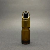5Ml Amber Cam Damlalıklı Şişe , Sepet Model Metalik Kapak - 5 Cc Cam Damlalıklı Şişe x 6 Adet - 2