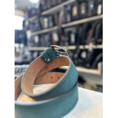 TRG POLO SÜET YEŞİL HAKİKİ DERİ ERKEK KEMERİ-4 cm - 2