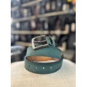 TRG POLO SÜET YEŞİL HAKİKİ DERİ ERKEK KEMERİ-4 cm - 4