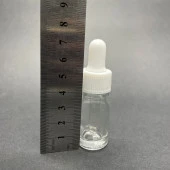 5Ml Saydam Cam Damlalıklı Şişe , Beyaz Kapak , 5 Cc Şeffaf Cam Damlalıklı Şişe x 6 Adet - 3