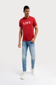 Loft 2035973 Kırmızı Erkek Regular Fit Bisiklet Yaka Normal Kesim Loft Baskılı %100 Pamuk Tşört - 1